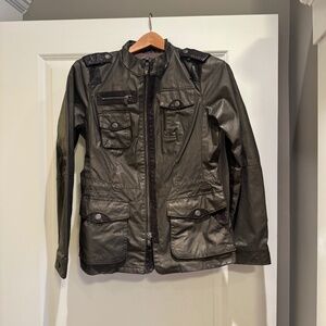 Vince waxed cotton and leather jacket